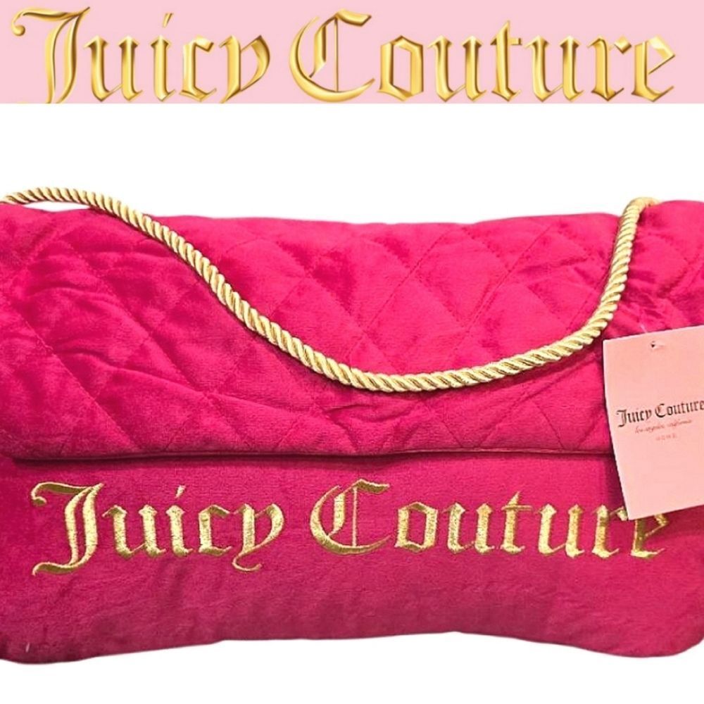 Juicy Couture Home Signature Logo Purse Shaped Decorative Pillow‎